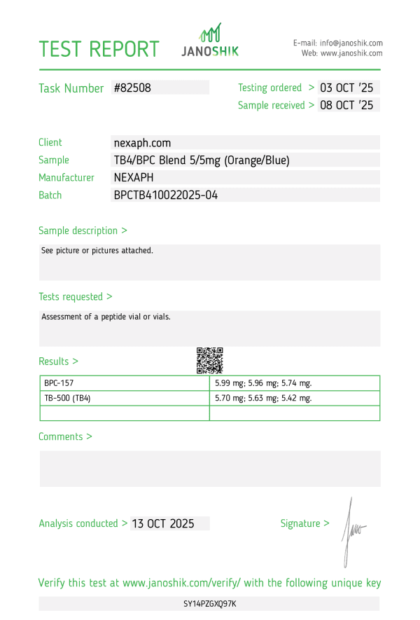BPC-157 / TB4 Blend – 5mg/5mg (10 vials/kit)