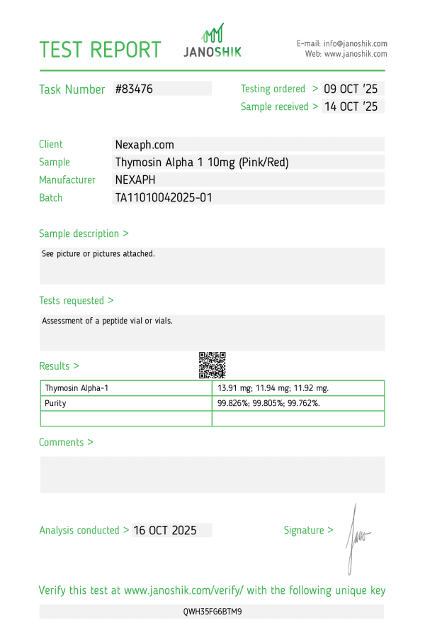 Thymosin Alpha 1 10mg (10 vials/kit)